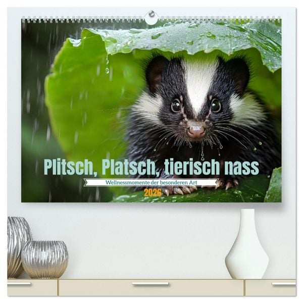 Produktbild: Plitsch, Platsch, tierisch nass (hochwertiger Premium Wandkalender 2026 DIN A2 quer), Kunstdruck in Hochglanz