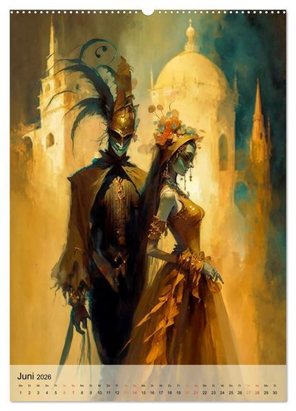 Produktbild: Venedig Karneval (Wandkalender 2026 DIN A2 hoch), CALVENDO Monatskalender