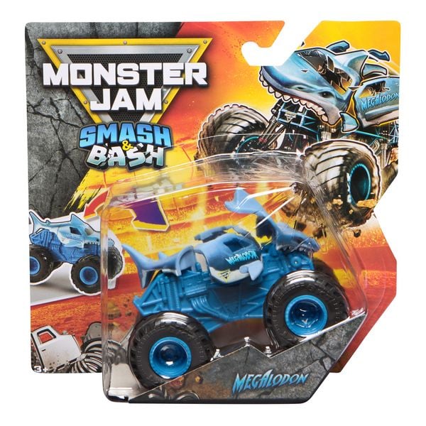 Monster Jam - Smash 'n Bash Monstertrucks (1:64) mit Crash-Funktion, verformen sich und sind leicht reparabel, ab 4 Jahren, Zufallsauswahl