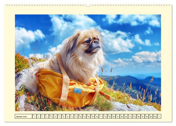 Produktbild: Zauberhafte Pekinesen. Charmante und stolze Hunde zum Verlieben (Wandkalender 2026 DIN A2 quer), CALVENDO Monatskalender