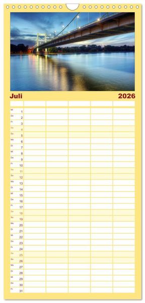 Produktbild: Familienplaner 2026 - K&ouml;ln dunkel bunt - Die Stadt in anderem Licht! mit 5 Spalten (Wandkalender, 21 x 45 cm) CALVENDO