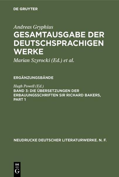 Produktbild: Die &Uuml;bersetzungen der Erbauungsschriften Sir Richard Bakers