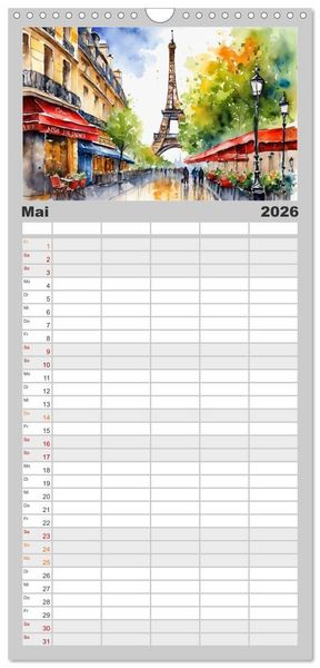 Produktbild: Familienplaner 2026 - Sehenswertes rund um die Welt mit 5 Spalten (Wandkalender, 21 x 45 cm) CALVENDO