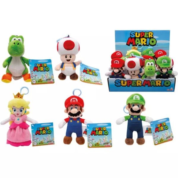 Produktbild: Pl&uuml;schanh&auml;nger SUPER MARIO 12cm 5fach sortiert