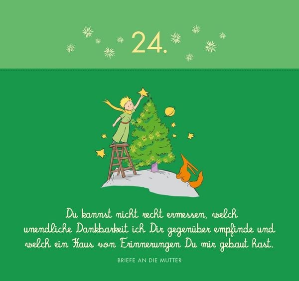 Produktbild: Postkarten-Adventskalender. Der Kleine Prinz. 24 liebe W&uuml;nsche f&uuml;r dich