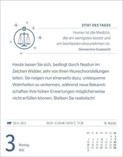 Produktbild: Waage Sternzeichenkalender 2027 - Tagesabrei&szlig;kalender - Ihr Horoskop f&uuml;r jeden Tag