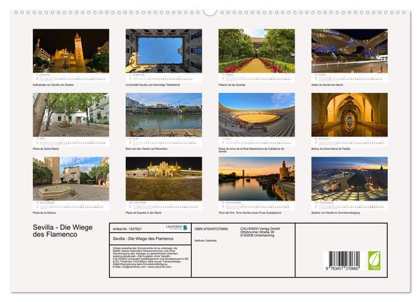 Produktbild: Sevilla - Die Wiege des Flamenco (hochwertiger Premium Wandkalender 2026 DIN A2 quer), Kunstdruck in Hochglanz