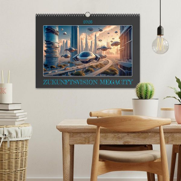 Produktbild: Zukunftsvision Megacity (Wandkalender 2026 DIN A3 quer), CALVENDO Monatskalender
