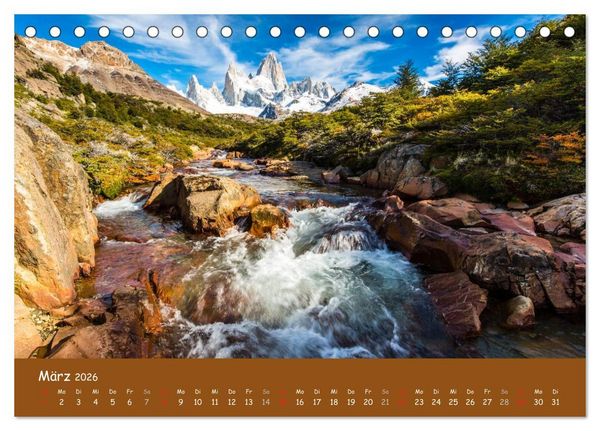 Produktbild: Patagonien 2026 - Traumziel in den Anden (Tischkalender 2026 DIN A5 quer), CALVENDO Monatskalender