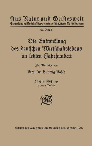 Produktbild: Die Entwicklung des deutschen Wirtschaftslebens im letzten Jahrhundert