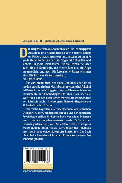 Produktbild: Klinische Alkoholismusdiagnostik