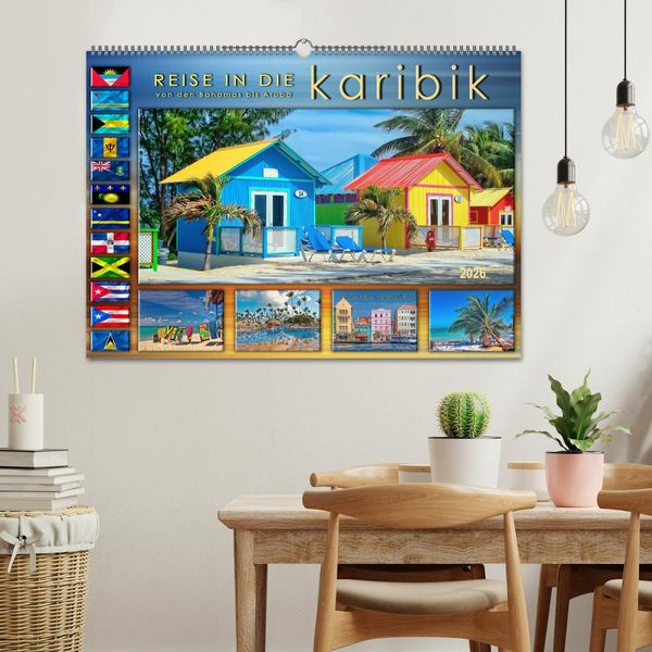 Produktbild: Reise in die Karibik - von den Bahamas bis Aruba (Wandkalender 2026 DIN A2 quer), CALVENDO Monatskalender