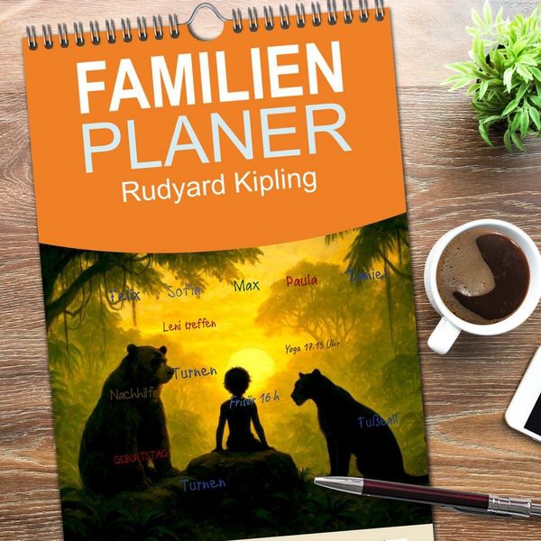 Produktbild: Familienplaner 2026 - Rudyard Kipling mit 5 Spalten (Wandkalender, 21 x 45 cm) CALVENDO