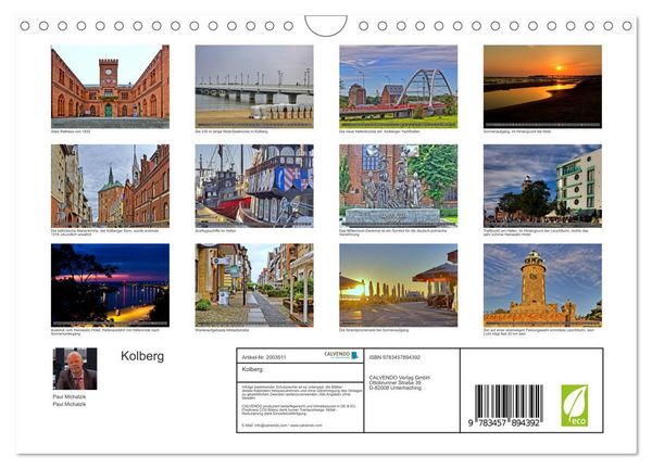 Produktbild: Kolberg (Wandkalender 2026 DIN A4 quer), CALVENDO Monatskalender