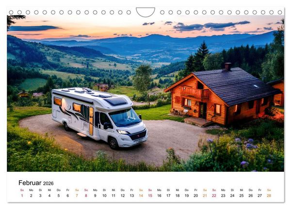 Produktbild: Wohnmobil grenzenlos (Wandkalender 2026 DIN A4 quer), CALVENDO Monatskalender