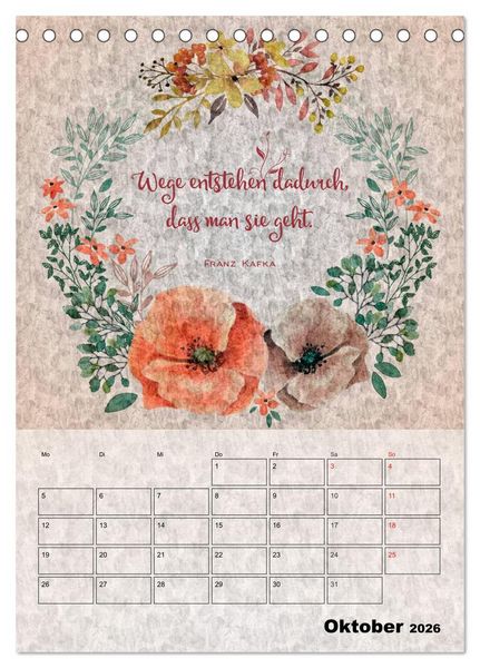 Produktbild: Lebensweisheiten zum Reflektieren (Tischkalender 2026 DIN A5 hoch), CALVENDO Monatskalender