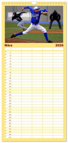 Produktbild: Familienplaner 2026 - Kultsport Baseball mit 5 Spalten (Wandkalender, 21 x 45 cm) CALVENDO