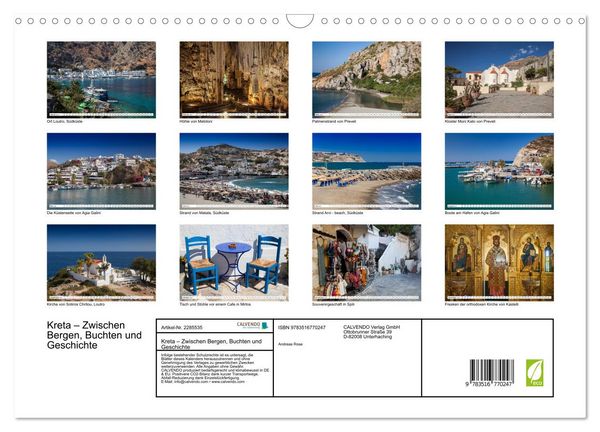 Produktbild: Kreta &ndash; Zwischen Bergen, Buchten und Geschichte (Wandkalender 2027 DIN A3 quer), CALVENDO Monatskalender