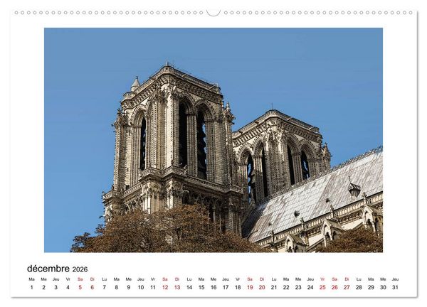 Produktbild: Notre-Dame de Paris en Cartoon (Calendrier mural 2026 DIN A2 vertical) calendrier de bureau