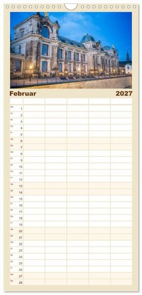 Produktbild: Familienplaner 2027 - Dresden - Sachsens Perle an der Elbe mit 5 Spalten (Wandkalender, 21 x 45 cm) CALVENDO