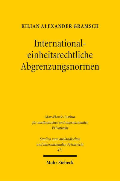 Produktbild: International-einheitsrechtliche Abgrenzungsnormen