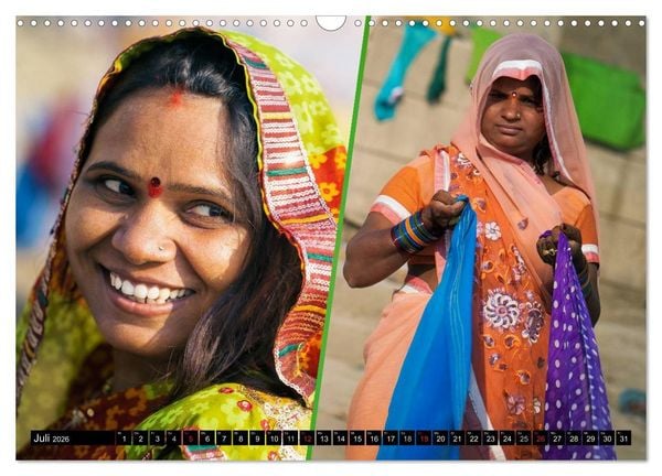 Produktbild: INDIEN Menschen Farben Impressionen (Wandkalender 2026 DIN A3 quer), CALVENDO Monatskalender