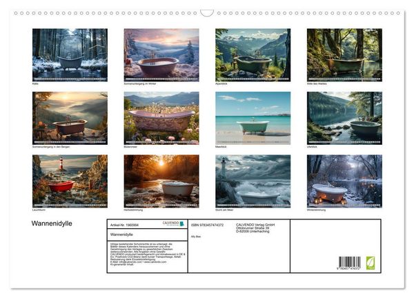 Produktbild: Wannenidylle (Wandkalender 2026 DIN A2 quer), CALVENDO Monatskalender