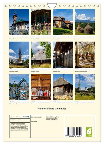 Produktbild: Wundersch&ouml;nes Maramures (Wandkalender 2026 DIN A4 hoch), CALVENDO Monatskalender