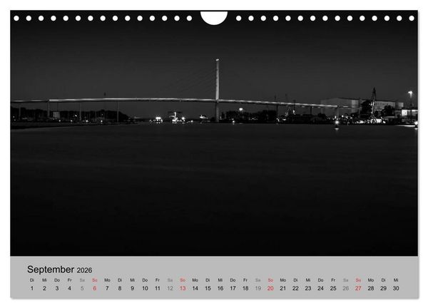 Produktbild: Hansestadt Stralsund bei Nacht (mit GPS-Koordinaten) (Wandkalender 2026 DIN A4 quer), CALVENDO Monatskalender