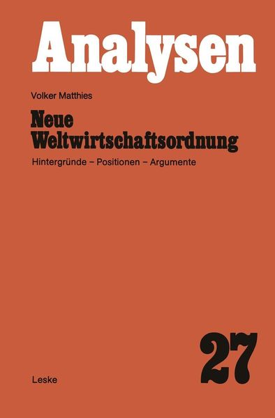 Produktbild: Neue Weltwirtschaftsordnung