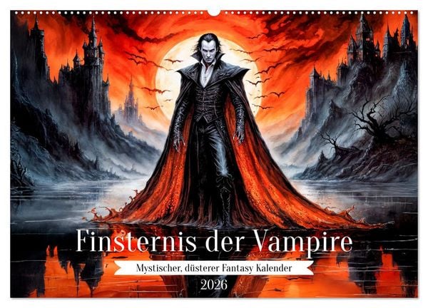 Produktbild: Finsternis der Vampire - Mystischer d&uuml;sterer Fantasy Kalender (Wandkalender 2026 DIN A2 quer), CALVENDO Monatskalender