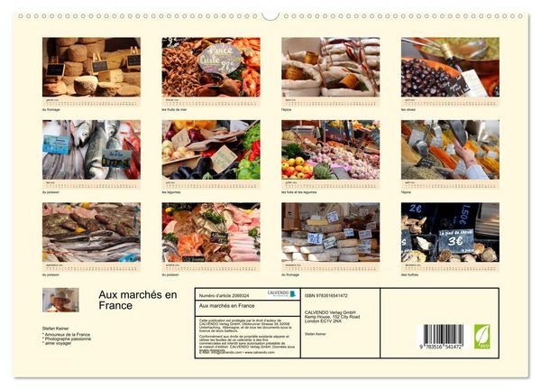 Produktbild: Aux march&eacute;s en France (Calendrier mural 2026 DIN A2 vertical) calendrier de bureau