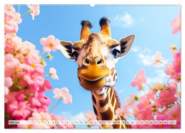 Produktbild: Animal Art - Tiere und Blumen (Wandkalender 2026 DIN A2 quer), CALVENDO Monatskalender