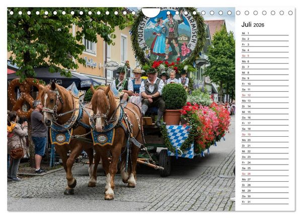 Produktbild: Garmisch-Partenkirchen - Bayerischer Charme im Werdenfelser Land (Wandkalender 2026 DIN A4 quer), CALVENDO Monatskalender