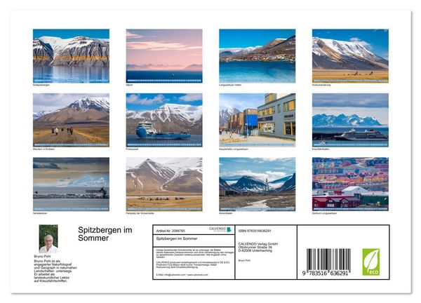 Produktbild: Spitzbergen im Sommer (Wandkalender 2026 DIN A4 quer), CALVENDO Monatskalender