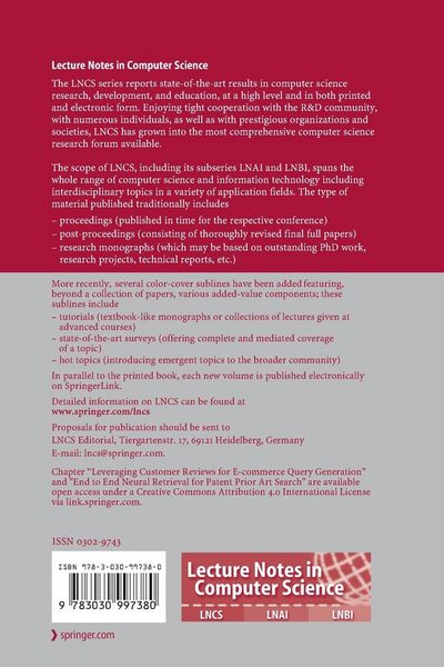 Produktbild: Advances in Information Retrieval