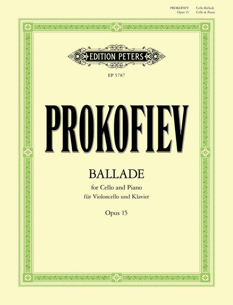 Produktbild: Ballade for Cello and Piano Op. 15