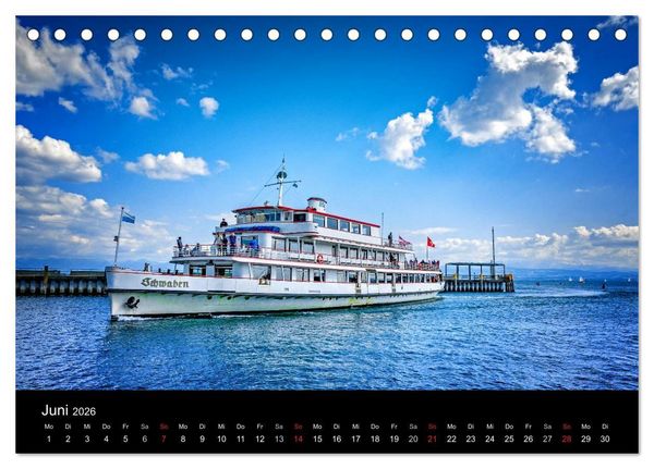Produktbild: Bodensee-Schiffe und Boote (Tischkalender 2026 DIN A5 quer), CALVENDO Monatskalender