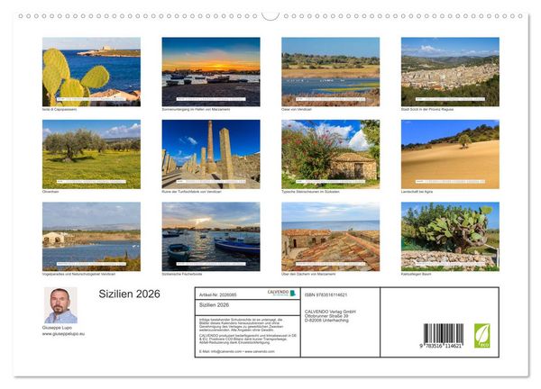 Produktbild: Sizilien 2026 (hochwertiger Premium Wandkalender 2026 DIN A2 quer), Kunstdruck in Hochglanz