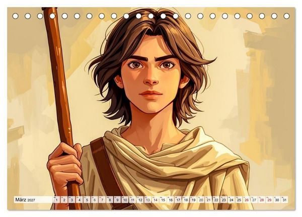 Produktbild: David gegen Goliath &ndash; Mut besiegt St&auml;rke (Tischkalender 2027 DIN A5 quer), CALVENDO Monatskalender