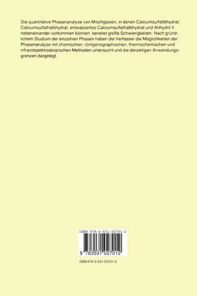 Produktbild: Beitrag zur quantitativen Phasenanalyse von Mischgipsen des Systems CaSO4 &mdash; H2O