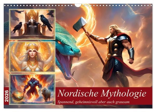 Nordische Mythen (Wandkalender 2026 DIN A3 quer), CALVENDO Monatskalender