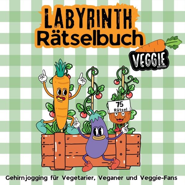 Produktbild: Labyrinth Rätselbuch Rätselblock für Erwachsene, Jugendliche - Geschenkidee für Veganer, Vegetarier und Veggie-Fans