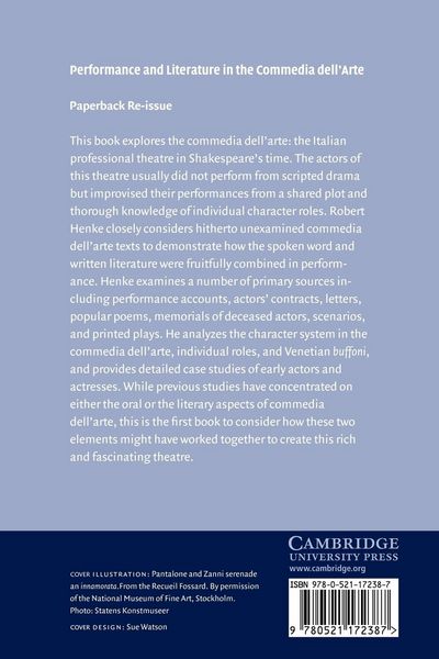 Produktbild: Performance and Literature in the Commedia Dell'arte