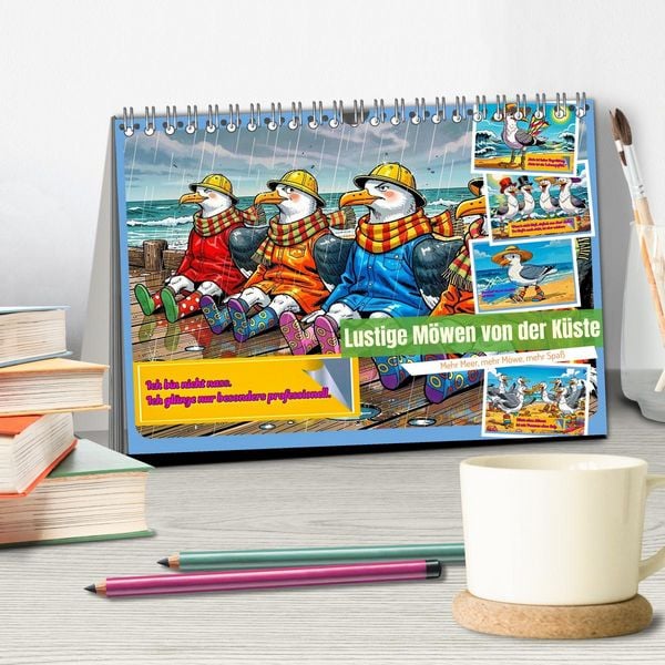 Produktbild: Lustige M&ouml;wen von der K&uuml;ste (Tischkalender 2027 DIN A5 quer), CALVENDO Monatskalender