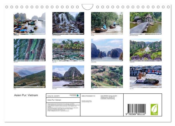 Produktbild: Asien Pur: Vietnam (Wandkalender 2027 DIN A4 quer), CALVENDO Monatskalender