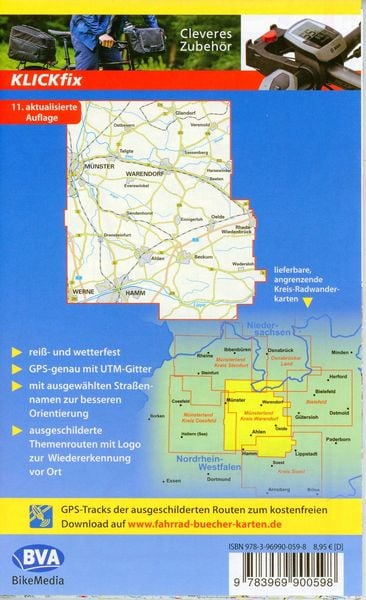Produktbild: Radwanderkarte BVA Radregion M&uuml;nsterland Kreis Warendorf