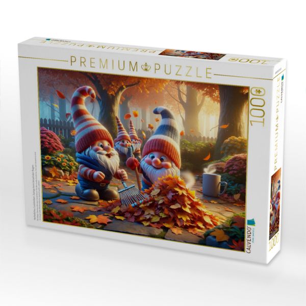 Produktbild: CALVENDO Puzzle Herbstliches Laubtreiben: Zwerge beim t&auml;nzelnden Reigen | 1000 Teile Lege-Gr&ouml;&szlig;e 64x48cm Foto-Puzzle f&uuml;r gl&uuml;ckliche Stunden