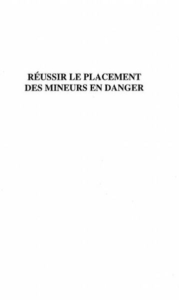 Produktbild: Reussir le placement des mineurs en danger
