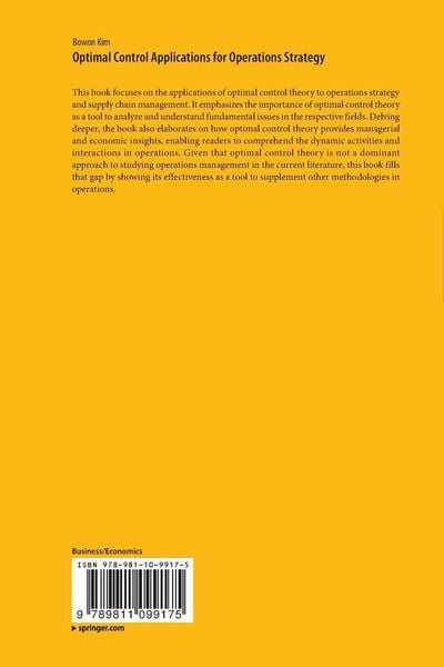 Produktbild: Optimal Control Applications for Operations Strategy